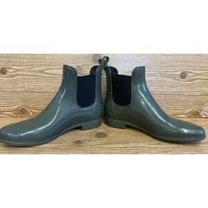 Sam Edelman Women's Tinsley‎ Ankle Chelsea Rain Boots Green Gloss Sz 9